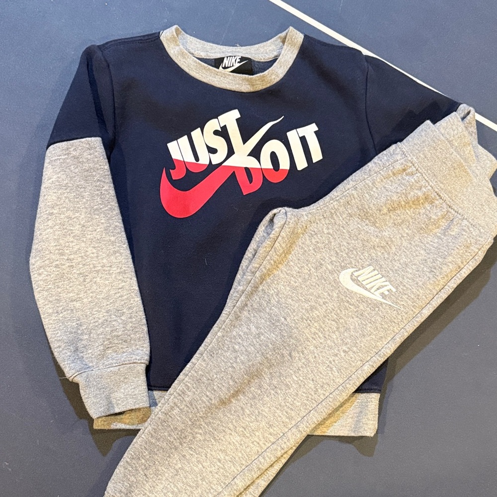 Nike Kids Gray and Black Sweatpants